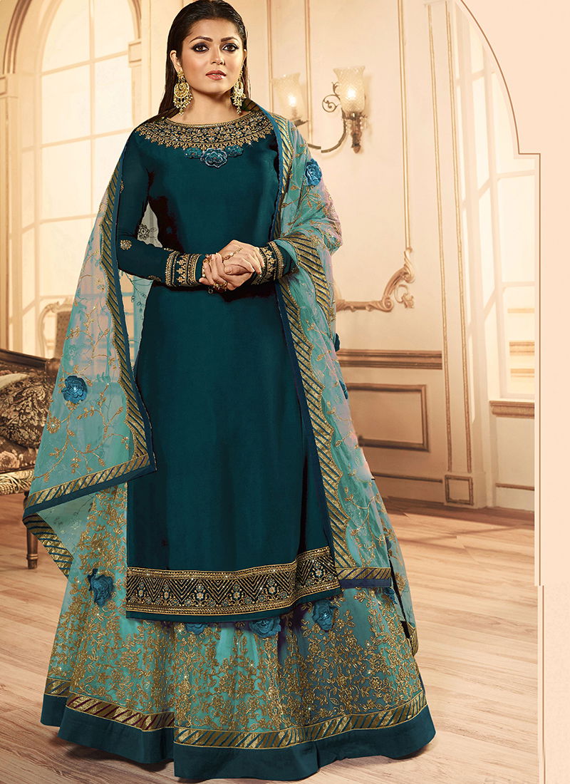 New Party Wear Anarkali Collection With Ghagra Having Wonderful Embroidery Work and Net Dupatta With Beautiful Border    